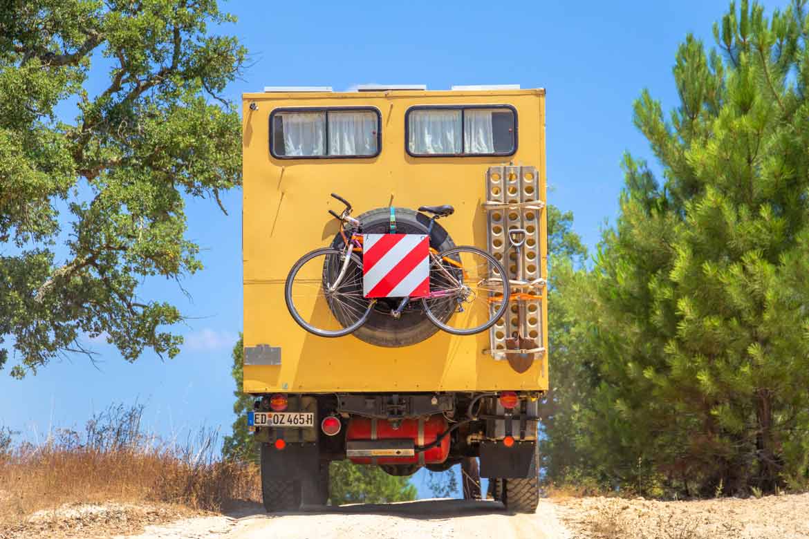 Warntafel Fahrradträger Italien Spanien Pflicht