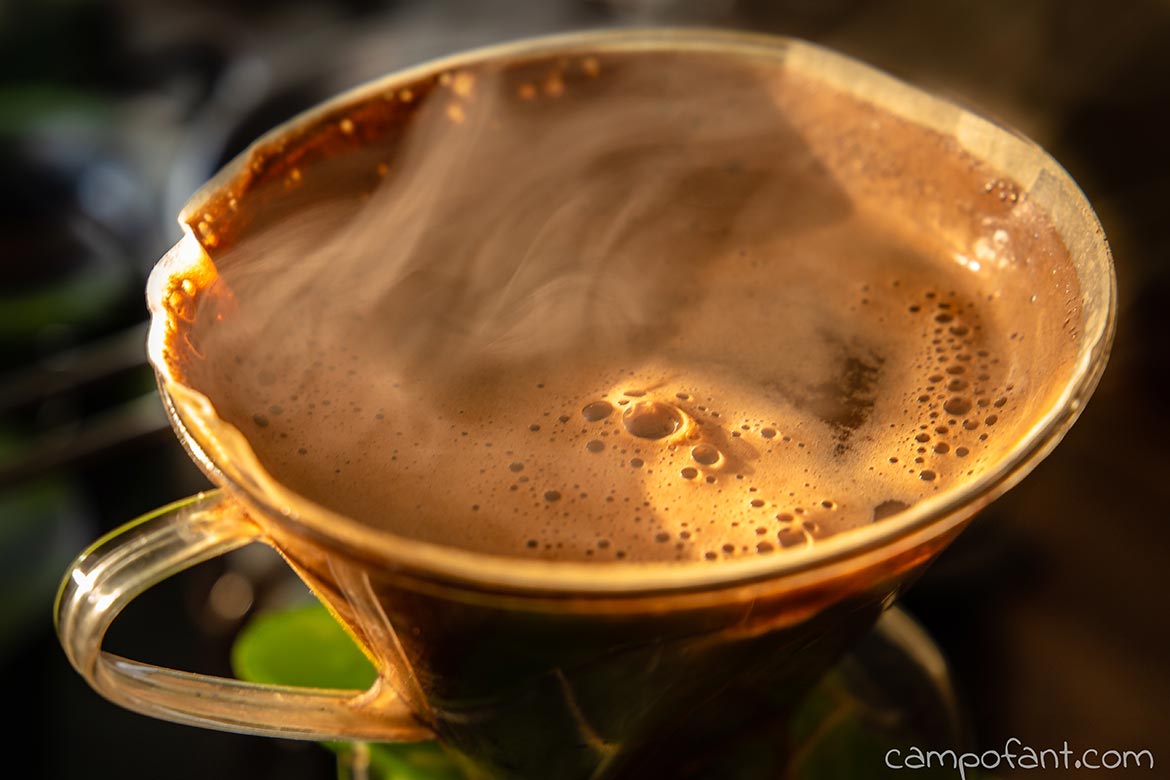 Camping Kaffee kochen, Kaffeemaschine