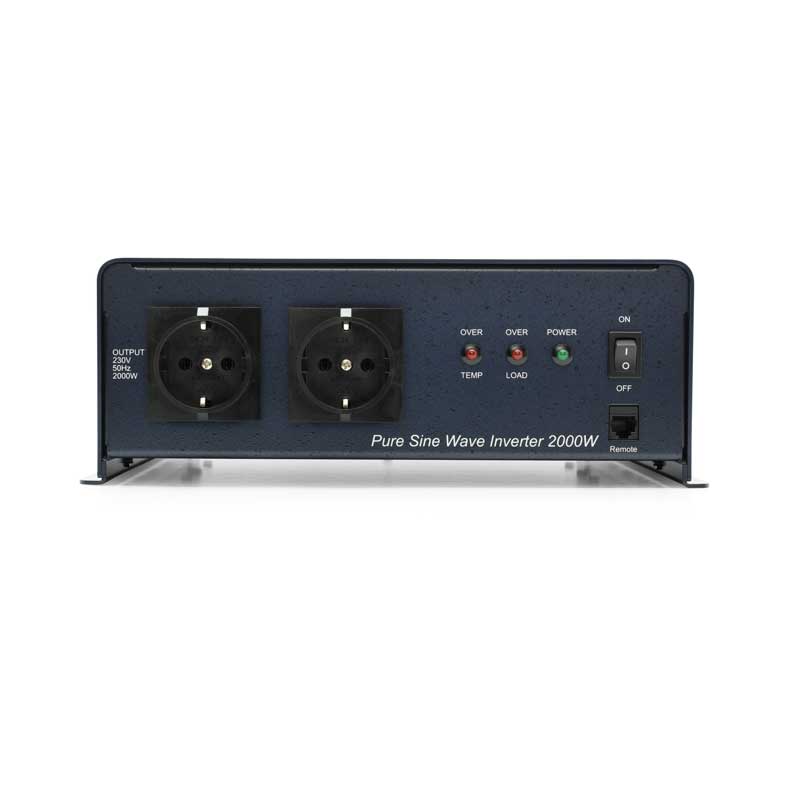 fraron-2200-w-wechselrichter-12v-anschluesse Sinus Wechselrichter 2200 Watt 12 V mit FI-Schalter Fraron