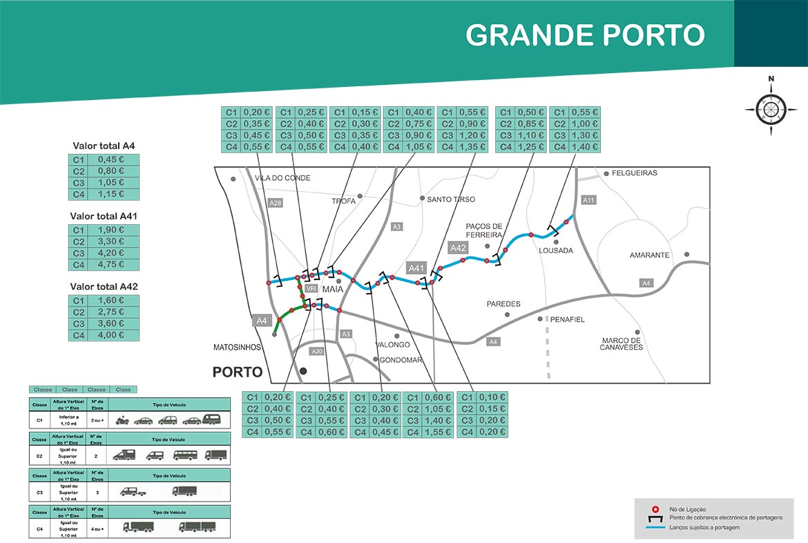 Maut Großraum Porto Karte