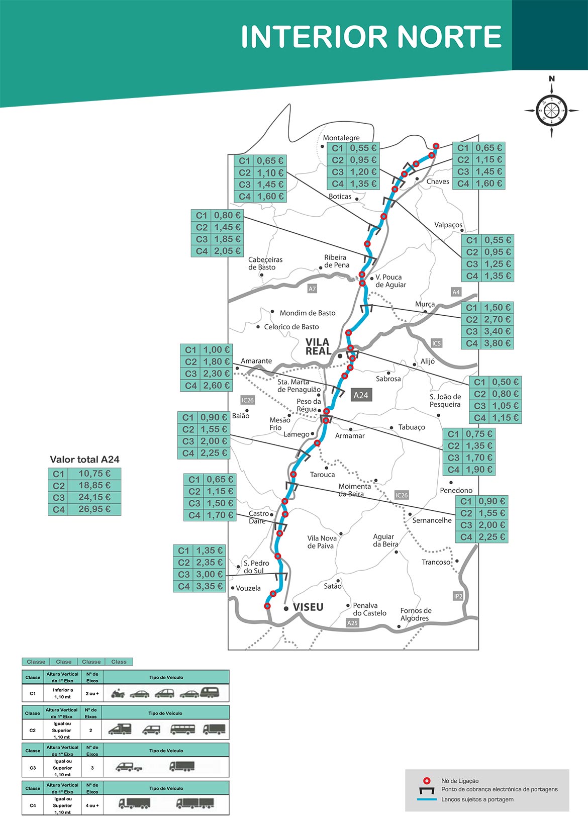 Maut Norte A24 Karte