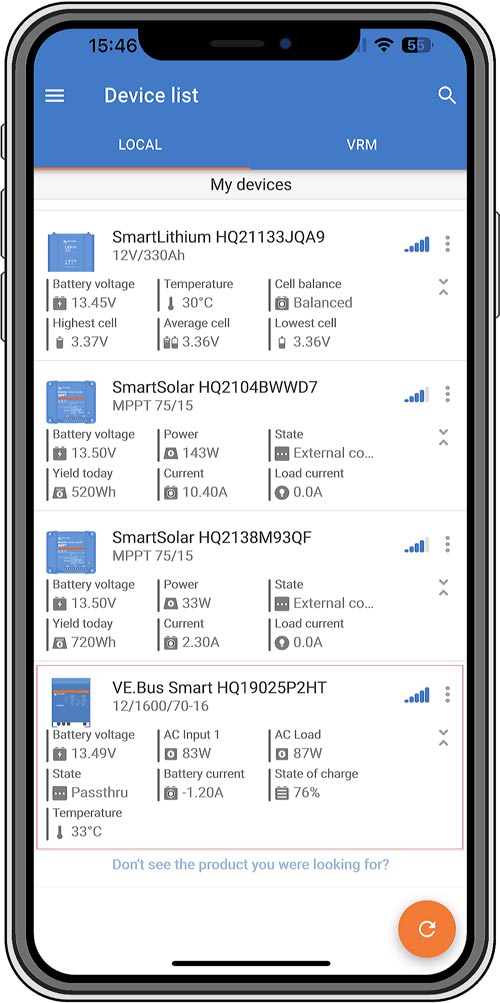 VE.Bus Smart Dongle Victron Connect App