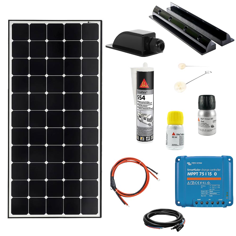 210 Watt Solar-Set schwarz mit MPPT