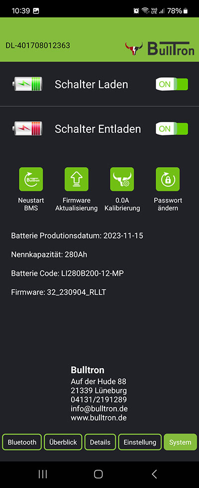 Neue BullTron App Schalter
