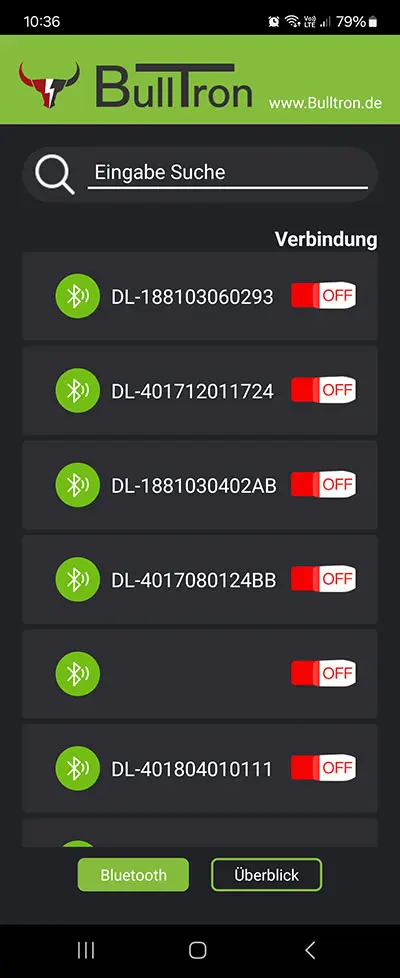 Neue BullTron App alle Akkus