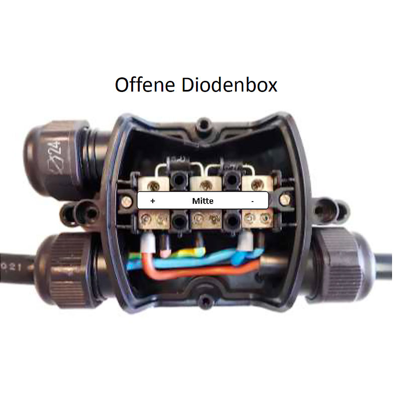 Diodenbox offen superflaches Solarmodul