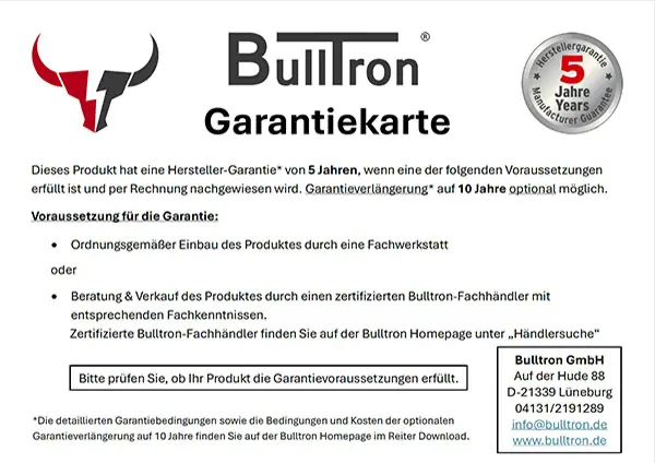 bulltron garantiekarte batterien