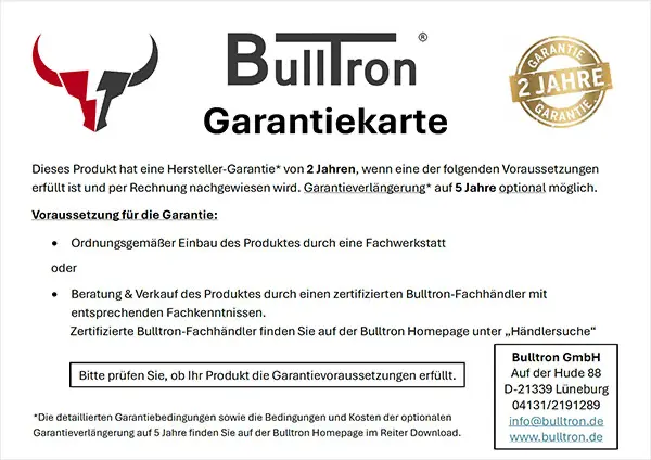 bulltron garantiekarte wechselrichter