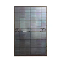 Rückseite des bifazialen DAH 430 Wp Solarmoduls mit transparenter Zellstruktur und MC4-Anschlüssen