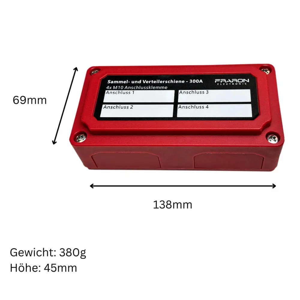 Hochstrom-Sammelschiene-4-x-M10-bis-300A-SS4M10-P-rot-4 Hochstrom Sammelschiene rot