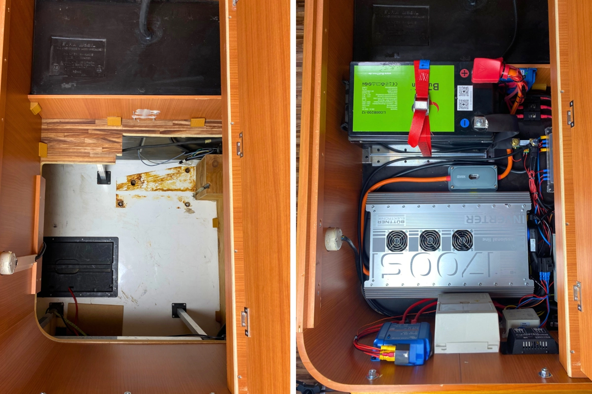 Wohnmobil Werkstatt Einbau Batterien LiFePO4