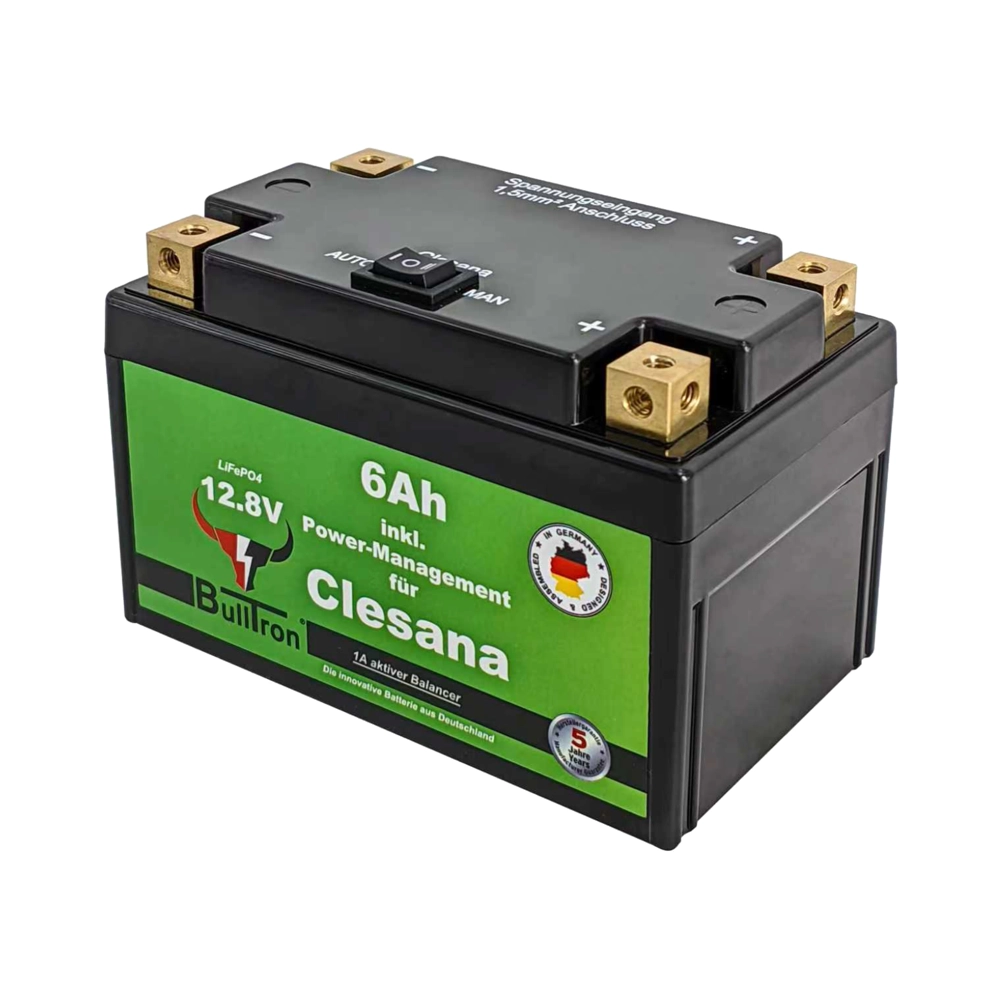 bulltron-6ah-batterie-clesana-seitlich BullTron 6Ah Batterie inklusive Power Management für Clesana Toilette seitlich
