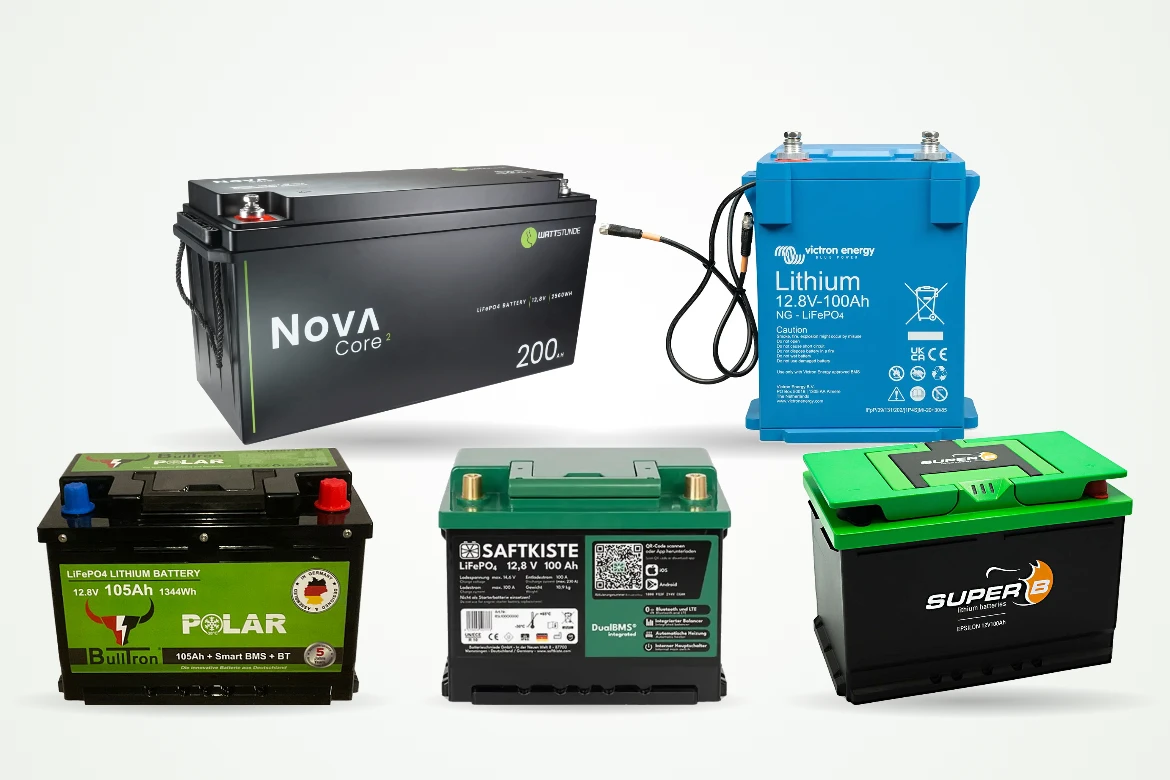 LiFePO4-Batterien im Vergleich: Wattstunde NOVA Core 2, Victron NG, BullTron POLAR, Saftkiste und Super B