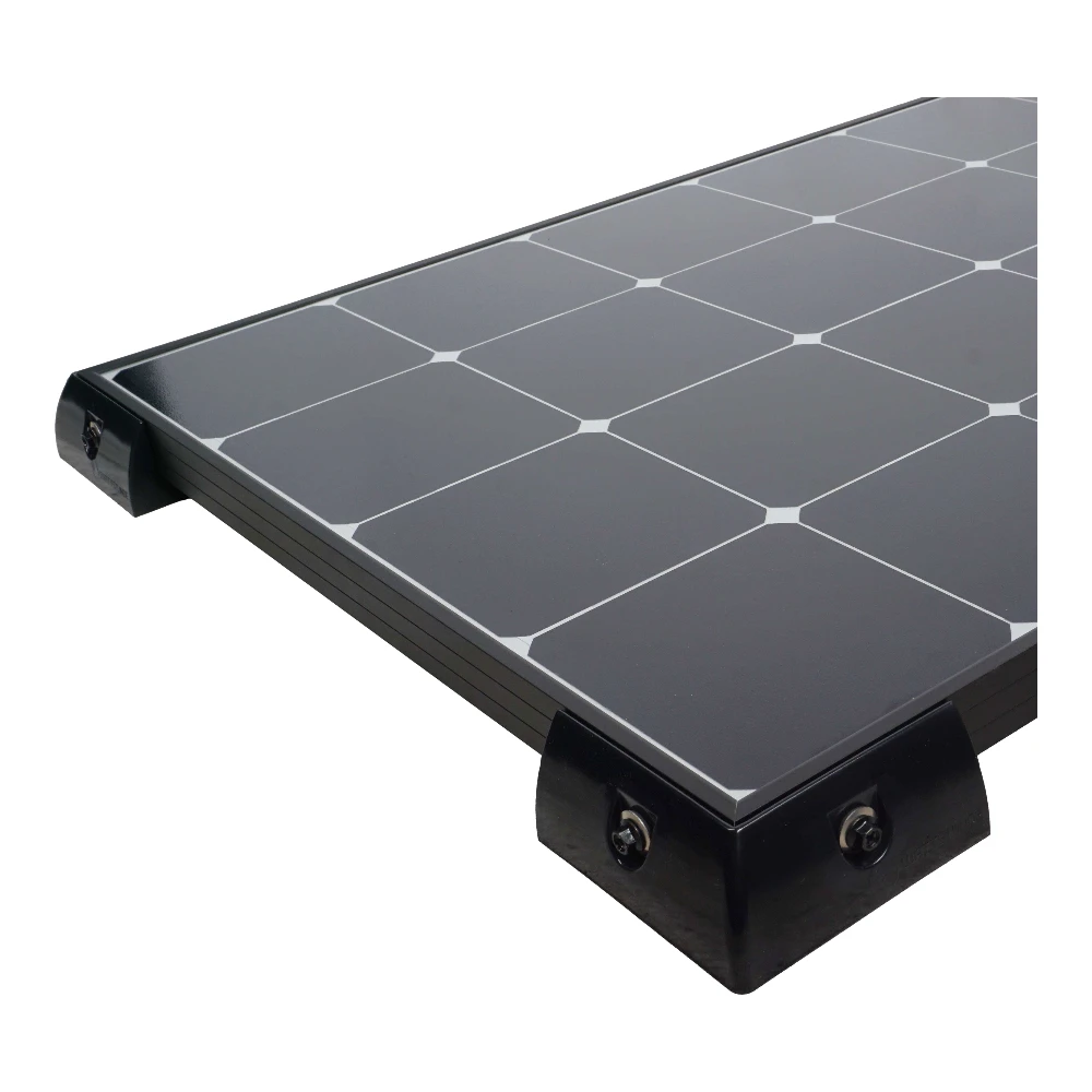 Solarmodul mit montierten Halteecken MOUNT corner von Wattstunde Solarmodul mit montierten Halteecken MOUNT corner von Wattstunde