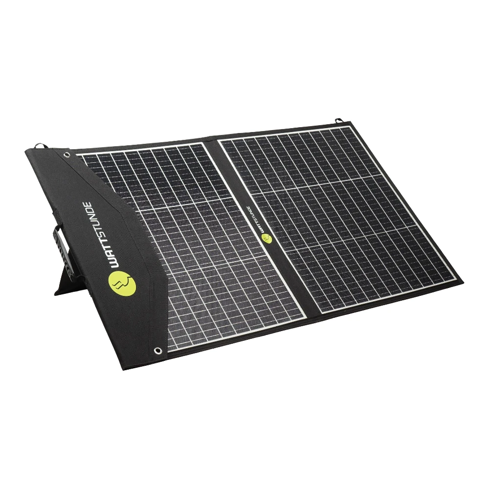 SOLA Ease 100 Watt Solartasche von Wattstunde aufgeklappt SOLA Ease 100 Watt Solartasche von Wattstunde aufgeklappt